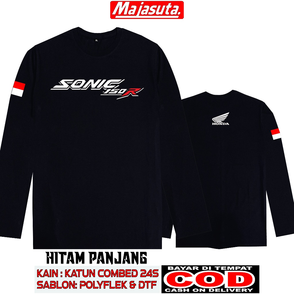 BAJU KAOS SONIC 150R M1 KATUN COMBED 24S TEBAL//BISA COD//KAOS KOMUNITAS//KAOS CLUB//KAOS MOTOR//KAO
