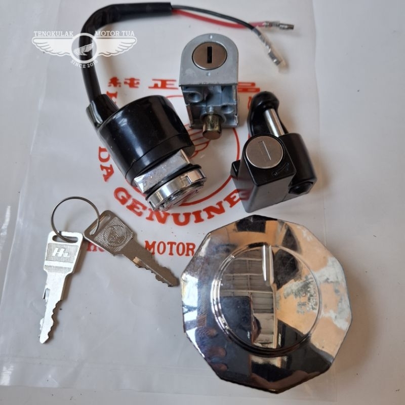 keyset kunci set imitasi NOS kabel 2 cb100 cb125 s90 cb 100 125 kunci kontak helmet holder stang