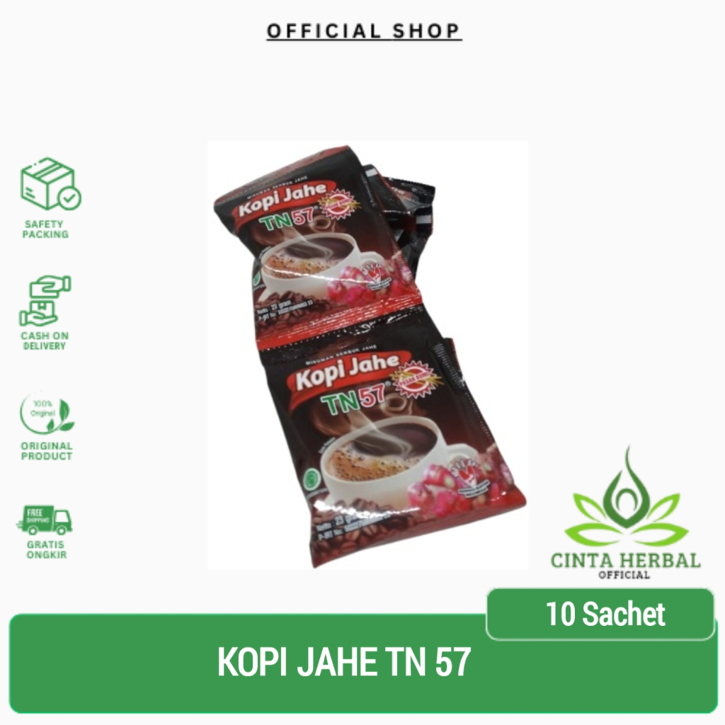 

Minuman Serbuk Kopi Jahe Plus Pasak bumi TN57 | Per Renceng Isi 10 Sachet