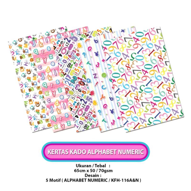 

10 Pcs Kertas Kado Squeezy Motif Alphabet Numeric/Kertas Kado/Kertas Kado Murah