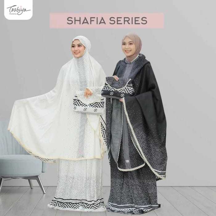 Tazbiya mukena premium Putih mukena tazbiya Shafia series mukena hitam premium