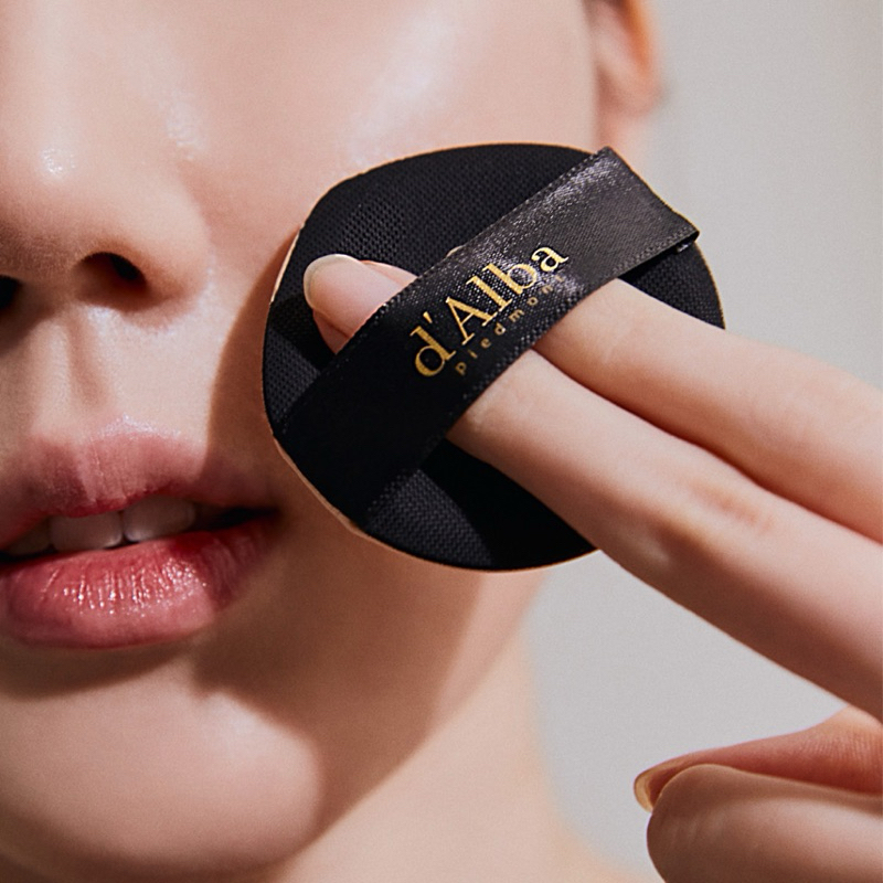 D'Alba Piedmont Glow Fit Cushion | Grinding Pact Foundation Puff Sponge | Original Korea