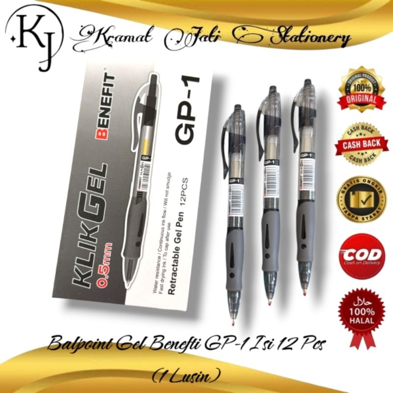 

mdn Balpoint Gel Joyko Q-gel GP-265/Benefit GP-1 Isi 12 Pcs (1 Lusin)