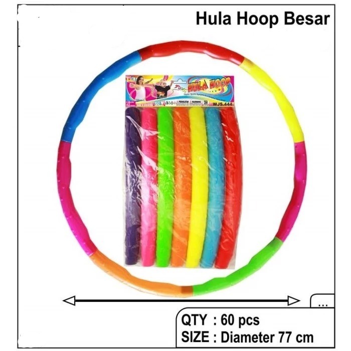 HULAHOP RING PLASTIK BESAR / HULA HOOP WARNA-WARNI BESAR / HULA HOOP PELANGI BESAR ISI 8 BH