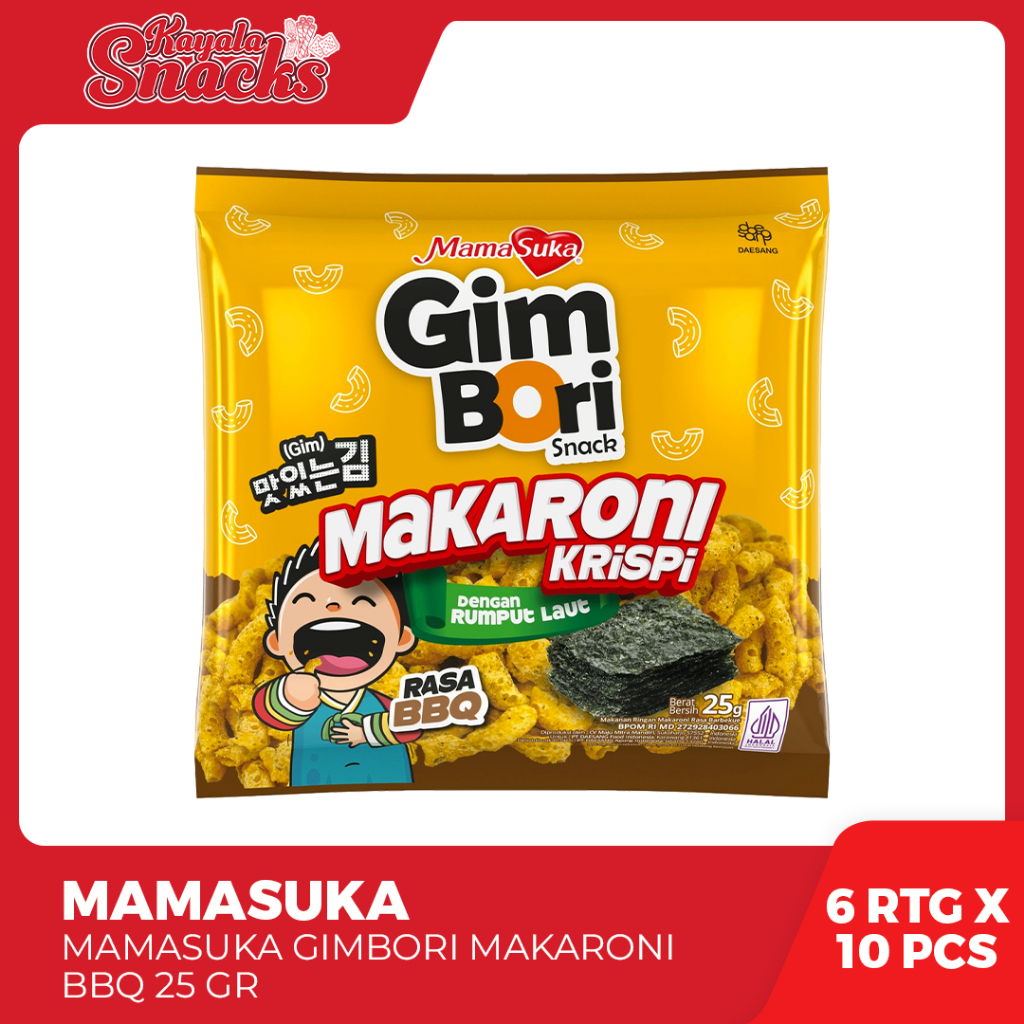 

MAMASUKA Gim Bori Makaroni Barbeque 25 gr - 1 Rtg x 10 Pcs