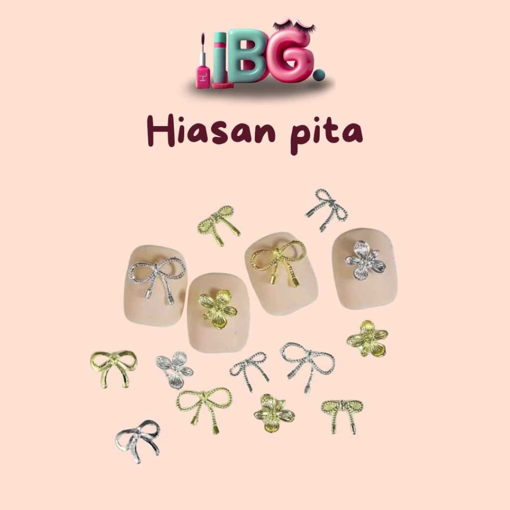 Hiasan Pita Kuku Hiasan Pita Nail Art Hiasan Ribbon Nail Hiasan Ribbon Kuku Silver Hiasan Kuku Pita Gold