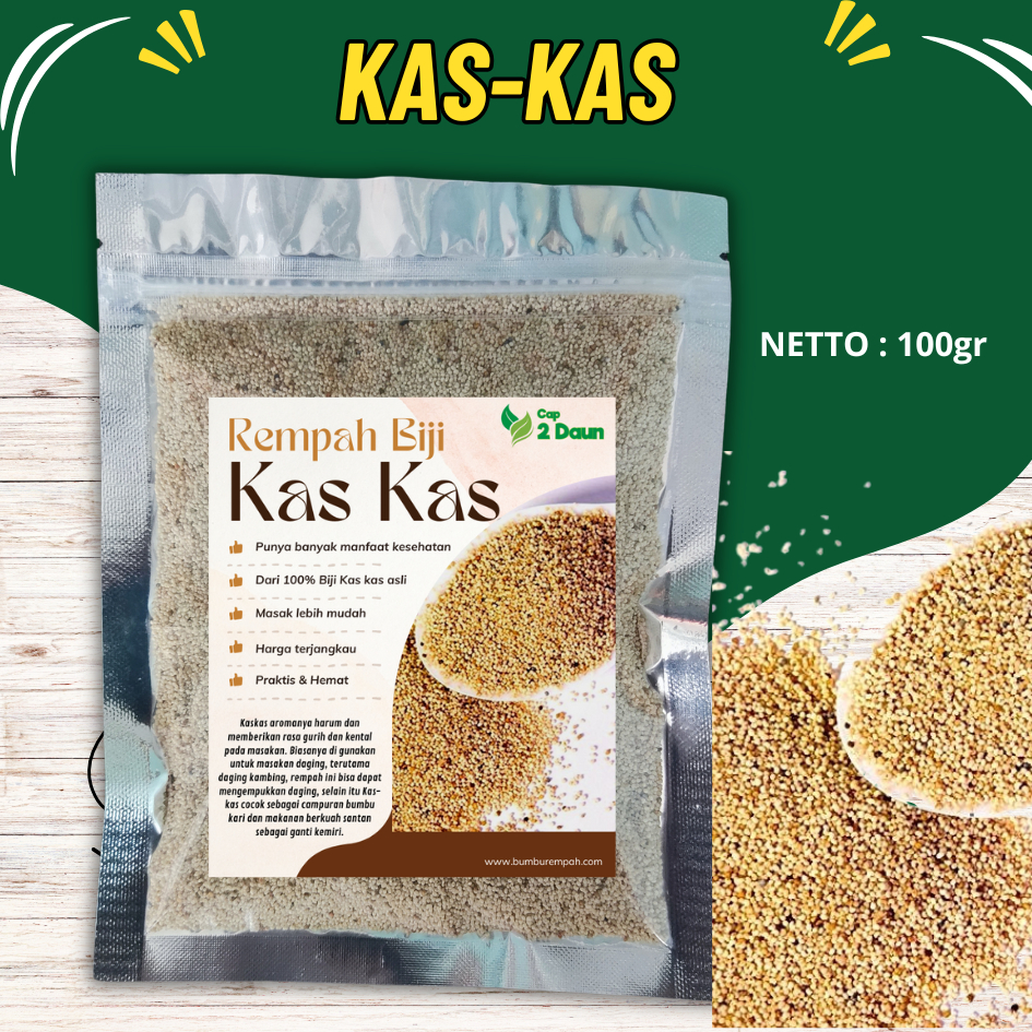 

Biji Kas-Kas Kualitas Bagus Ukuran 100gram -- poppy seed