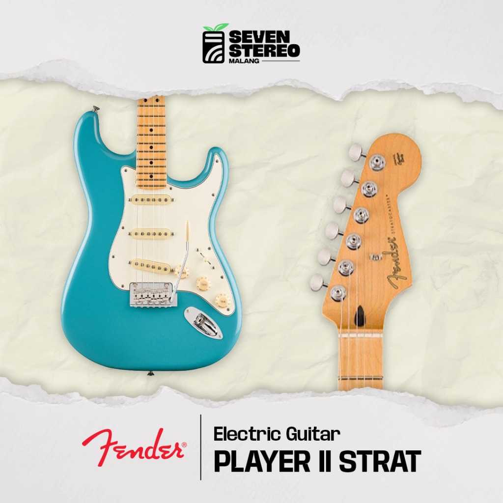 Fender Player II Stratocaster Electric Guitar, Maple FB, Aquatone Blue