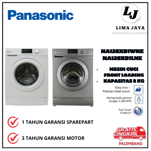 Mesin Cuci Panasonic Front Loading 8KG - NA128XB1WNE/NA128XB1LNE Panasonic