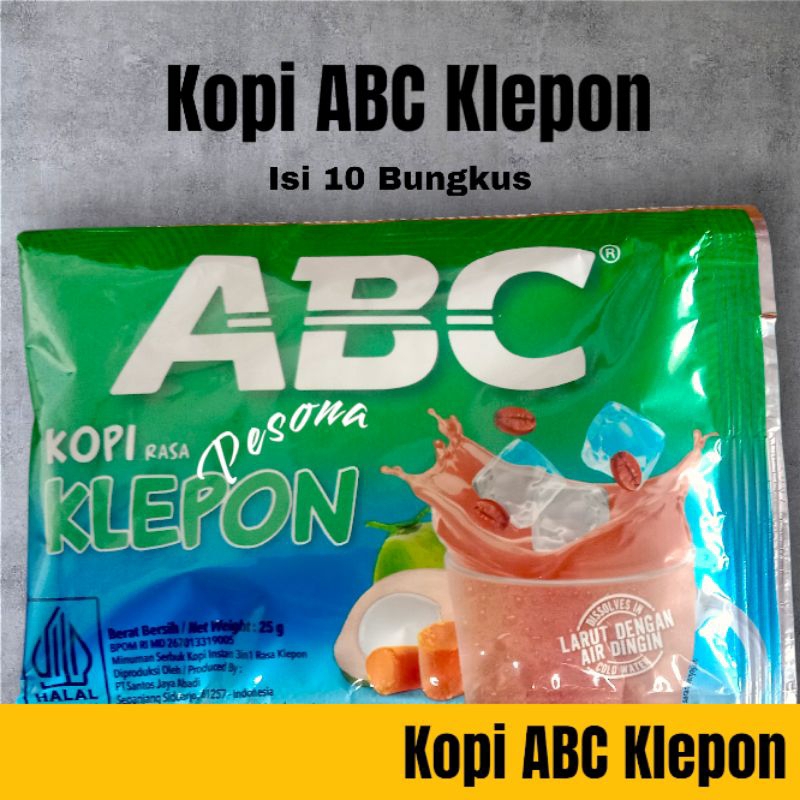 

Kopi ABC Klepon 1 renceng isi 10 bungkus 25gr kopi ABC kopi instan kopi tanpa ampas kopi rasa klepon kopi klepon Kopi bubuk ABC Klepon langsung seduh