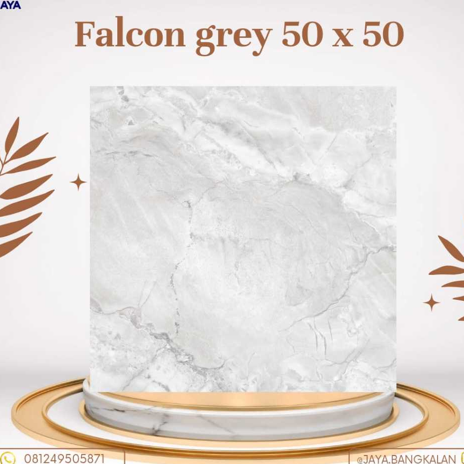 KERAMIK LANTAI GLOSSY FALCON GREY 50 X 50 ASIA TILE