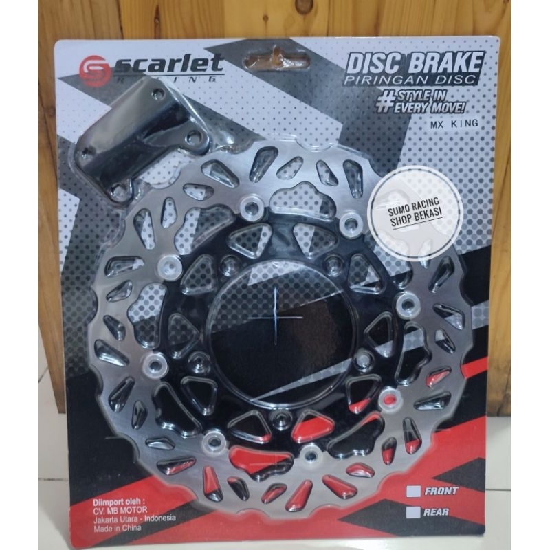 PIRINGAN CAKRAM DISC DEPAN MX KING UKURAN  LEBAR 300MM BAUT CAKRAM 5LUBANG SCARLET