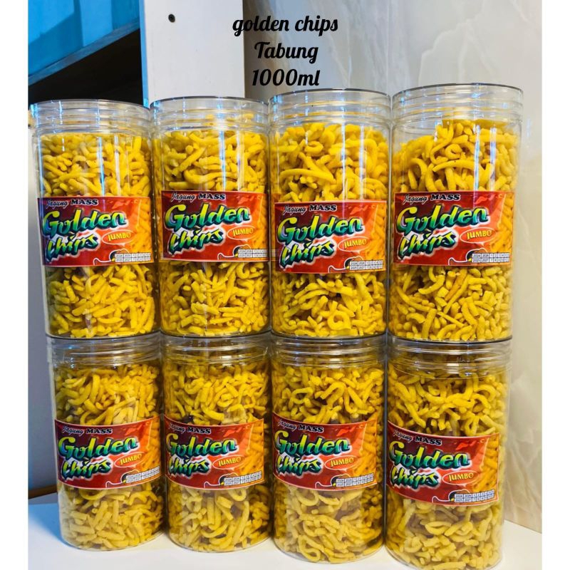 

SNACK TABUNG GOLDEN CHIPS KEMASAN 1000ML GOLDEN CHIPS MAKANAN JADUL