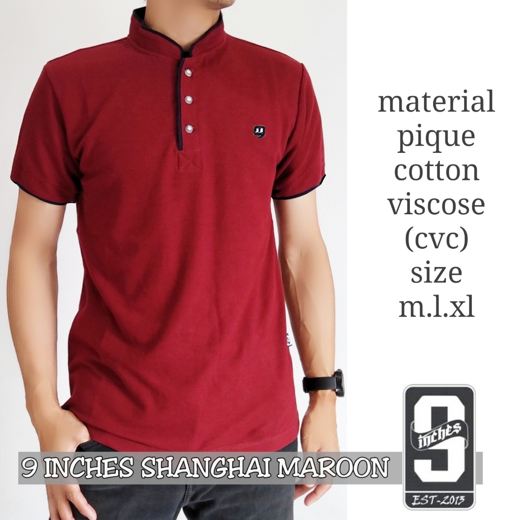 JnS - Baju Kaos Polo Shirt Kerah SHANGHAI PREMIUM Koko Pria 9 Nine inches Original Cotton Muslim