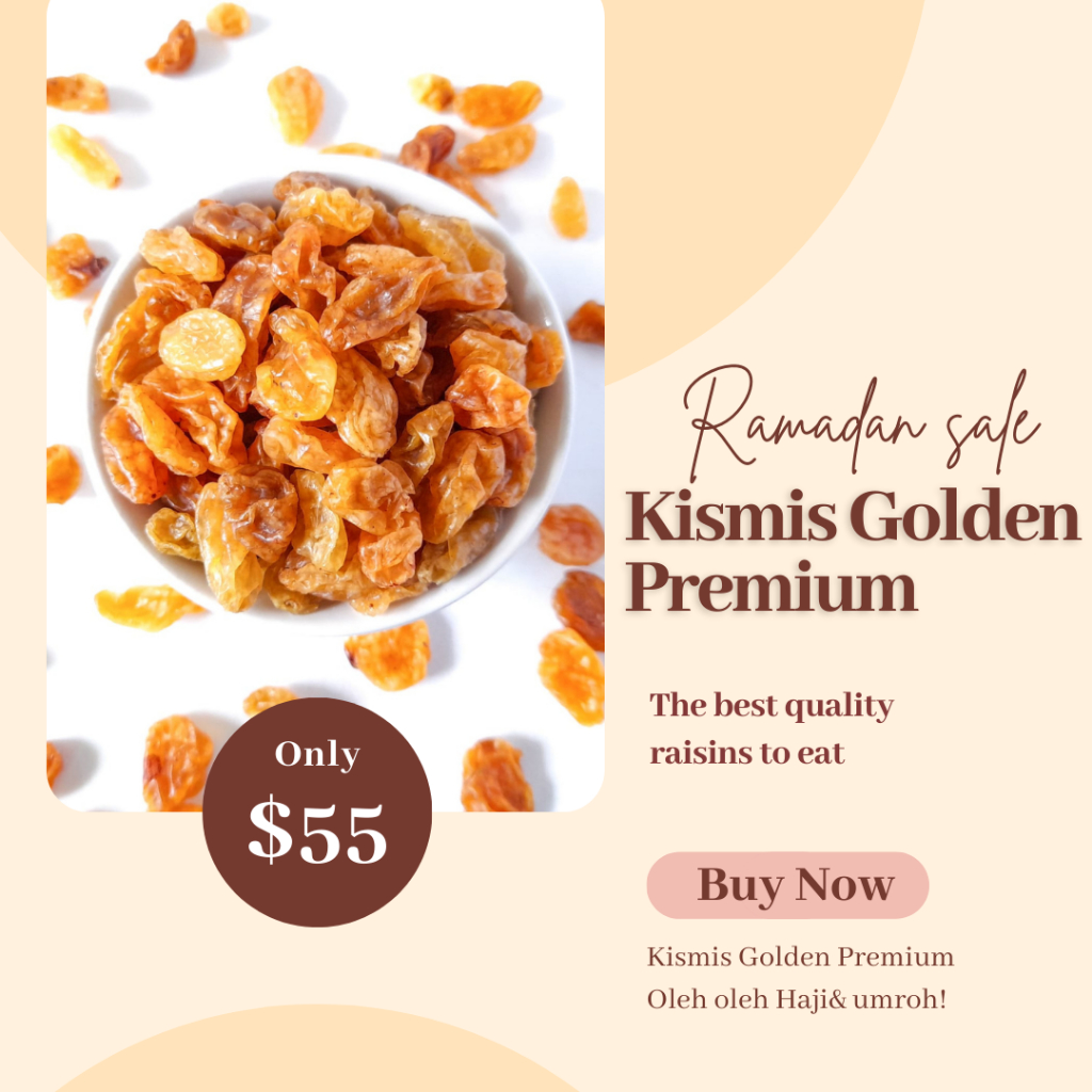 

Kismis Asam Manis Golden Raisins 1kg Oleh Oleh Haji Umroh/Kismis Enak/Kismis Asam Golden Premium/ Kismis 1000gr