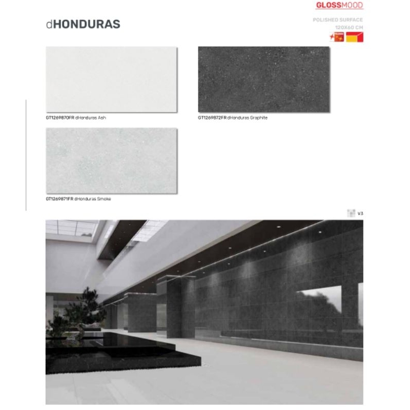 Roman Granit dHonduras ash & smoke 120x60 big slab granit lantai indoor outdoor dinding Polish gloss