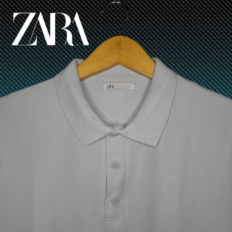 ZARA MADE IN PORTUGAL KAOS KERAH KNIT PRIA,ATASAN KNIT PRIA BERKERAH