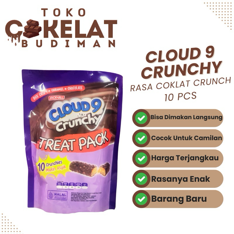 

Cloud 9 Crunchy | Cemilan Cokelat Cruncy isi 10pcs