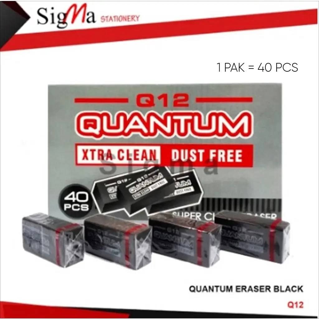 

Penghapus Murah / Penghapus Kecil / Penghapus Pensil Kecil QUANTUM murah Putih Hitam [ 1 PAK 40 PCS]