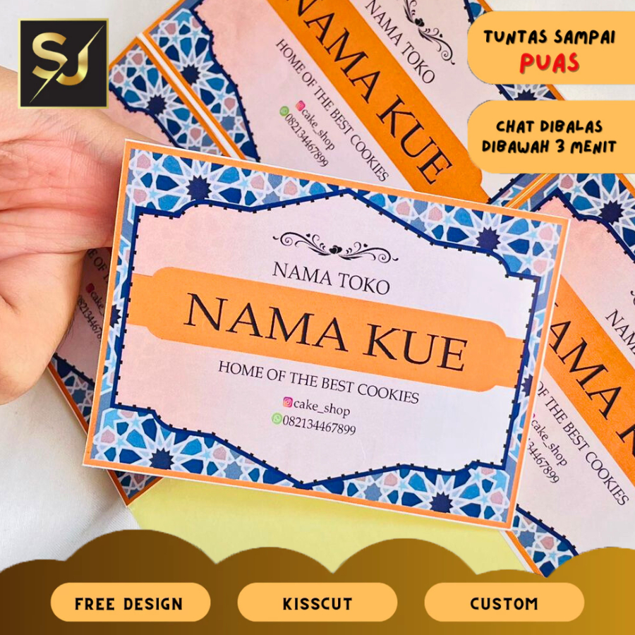 

2-6 Sticker Label Idul Fitri Sticker Toples Kue Kering Stiker kotak bahan chromo