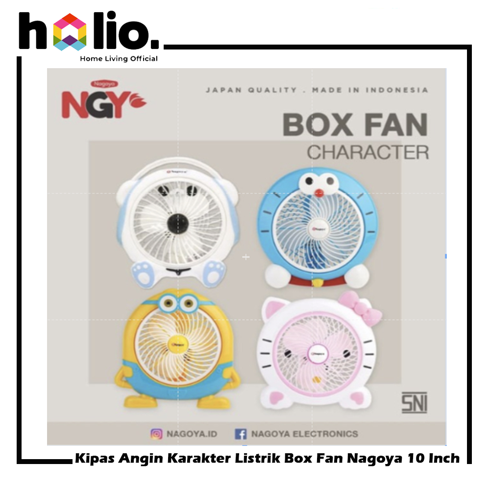 Holio Kipas Angin Karakter Listrik Box Fan Nagoya 10 Inch 10" NG-180 A B C D