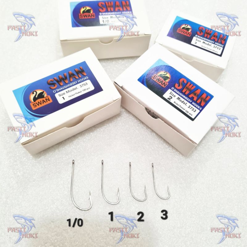 mata pancing kotakan swan 3753N / mata pancing tangkai panjang / mata pancing tajur