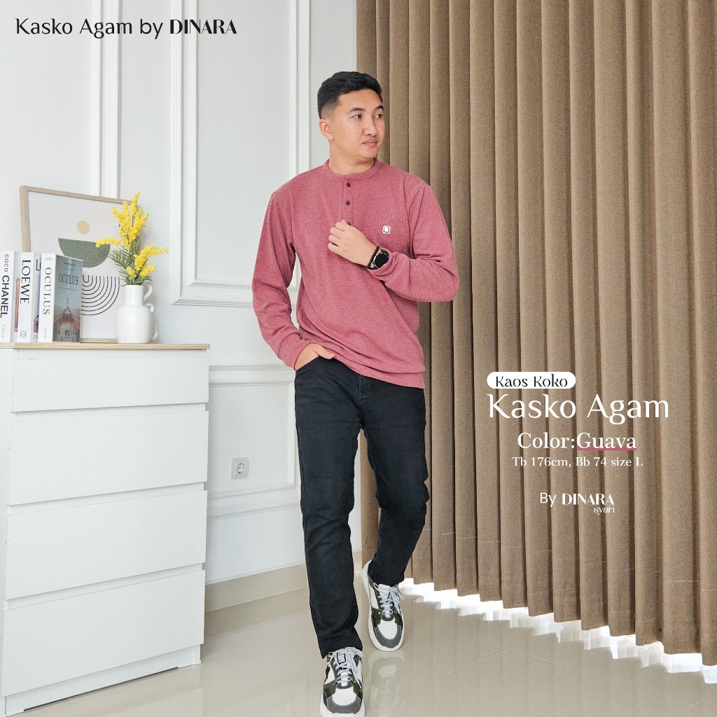 Kaos Koko Kasko Knit Agam Lengan Panjang