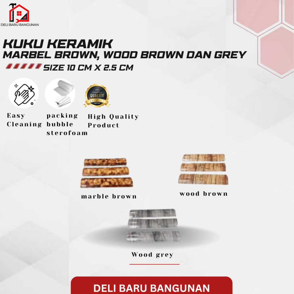 Kuku Keramik / Kuku macan / Bon Bon Ulir 10 CM Marble Brown / Woods