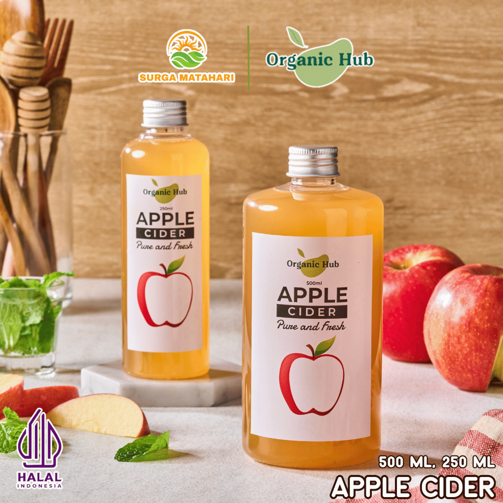 

Organic Hub Cuka Apel Murni 100% Apple Cider Vinegar With Mother 500ml Cuka Sari Apel