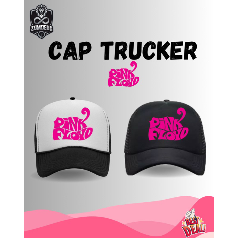 CapTruckerPinkFloyd/PinkFloyd/TopiJaring/SablonDTF/Premium