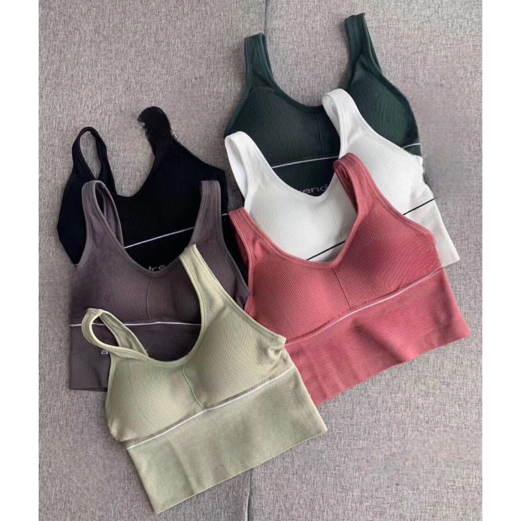 Bra Sport Bra Gym Bra Olahraga Wanita Tanpa Kawat Elastis ada cup busa