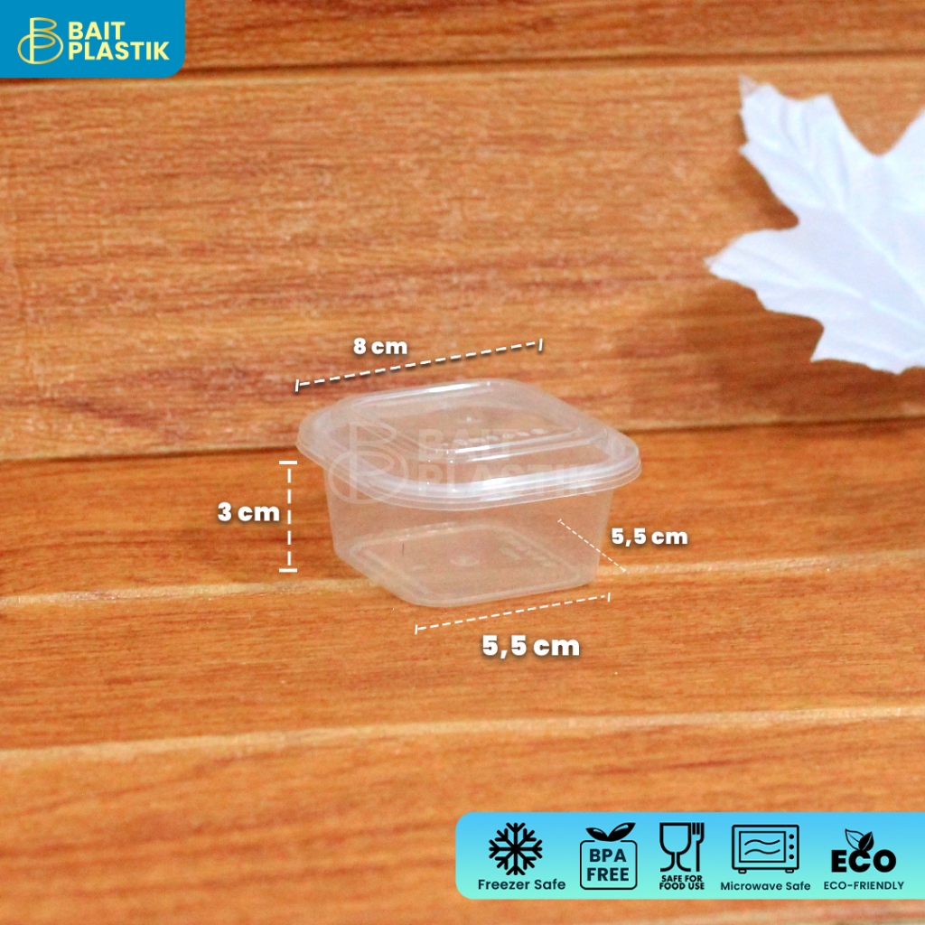 [25PCS] Thinwall Square 120ml 150ml / Kotak Makan Plastik Dessert Salad Buah Puding