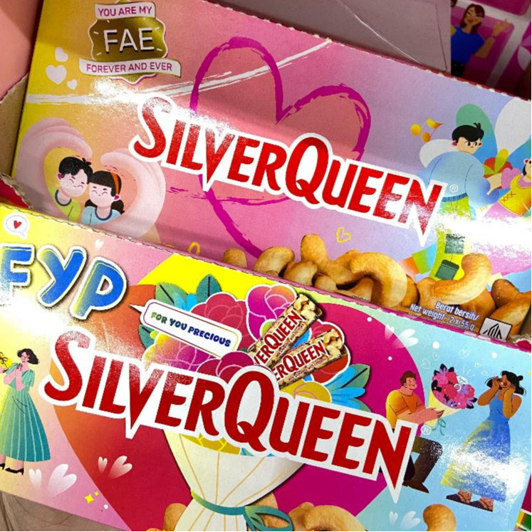 

SILVERQUEEN Mete Mede Cashew Almond Paket Coklat Valentine Day Value Pack 2pcs x 55 gram