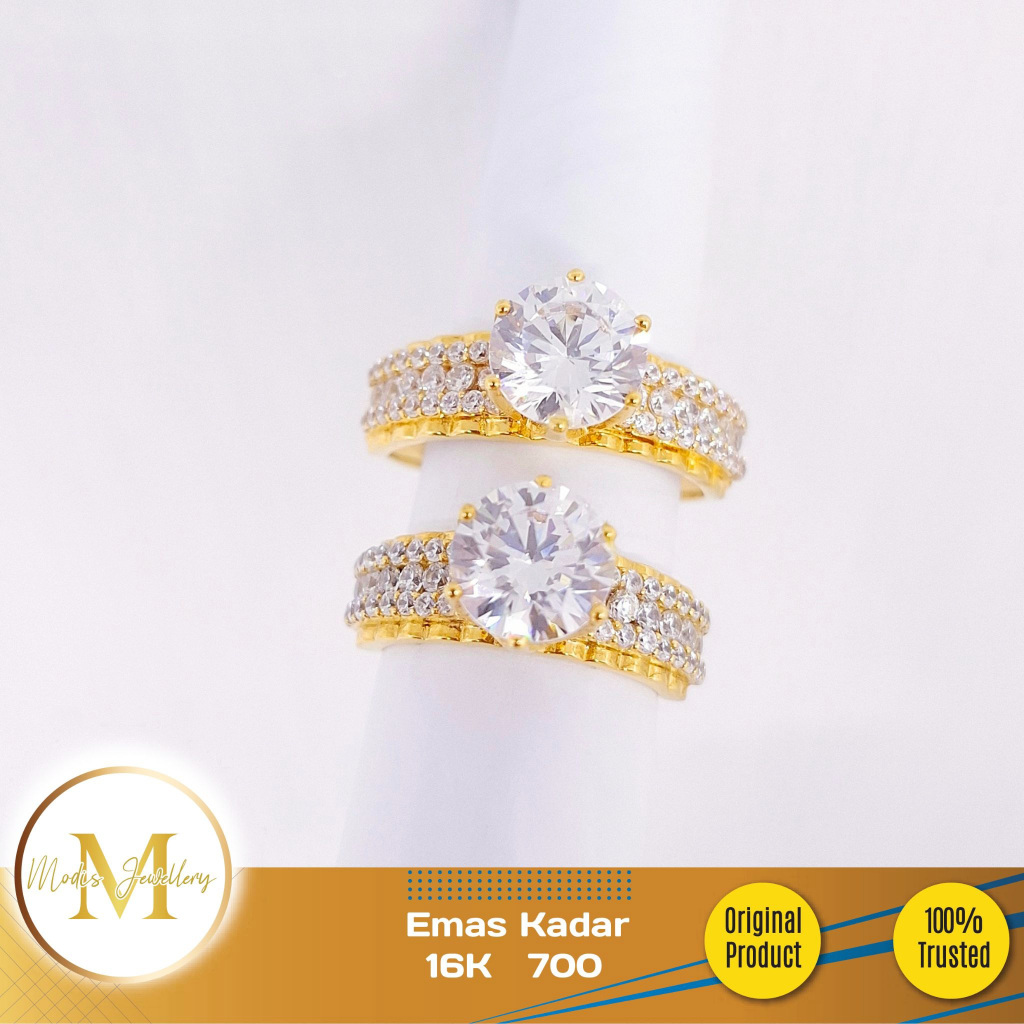 MODIS JEWELLERY - Cincin Roxe Diamond Looks Kuning- Emas 16k  700