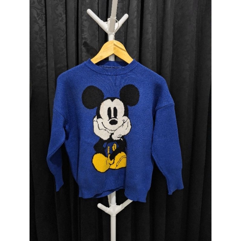 Sweater Rajut Disney Mickey Mouse Depan Belakang Birel Rare