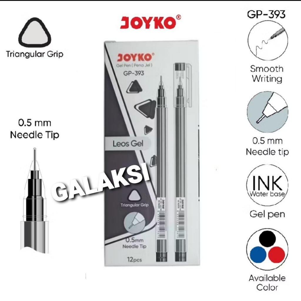 

[ BOX / 12 PCS ] GELPEN PULPEN PENA JOYKO GP-393 LEOS GEL 0.5 MM