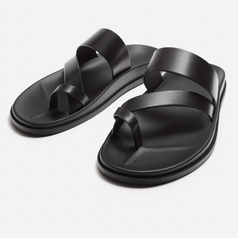 ZARA Men Sandal Strappy Sendal Pria Black