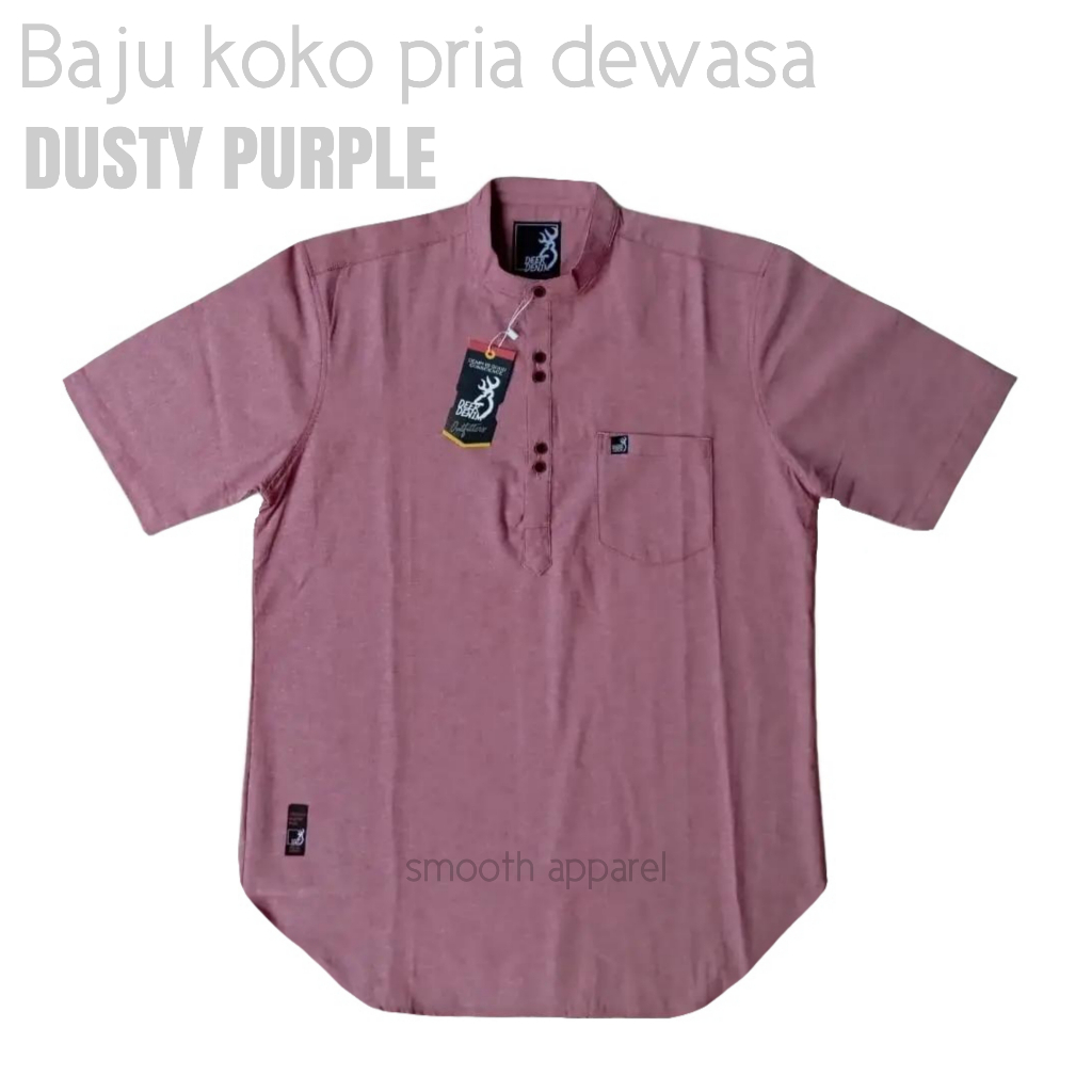 Koko Premium Warna Dusty Purple Baju Muslim Pria Dewasa Vintage Retro
