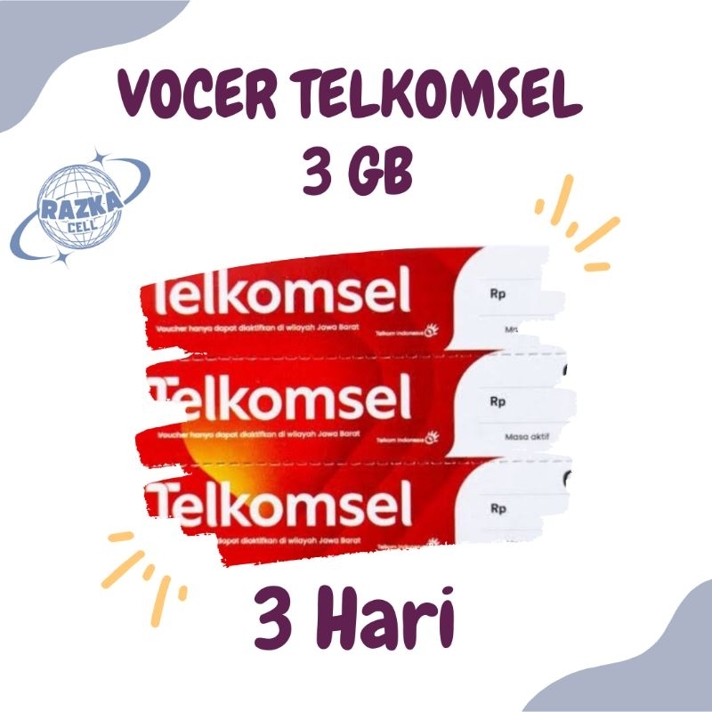 Kuota Internet 3GB | Masa Aktif 3 Hari | Voucher Telkomsel