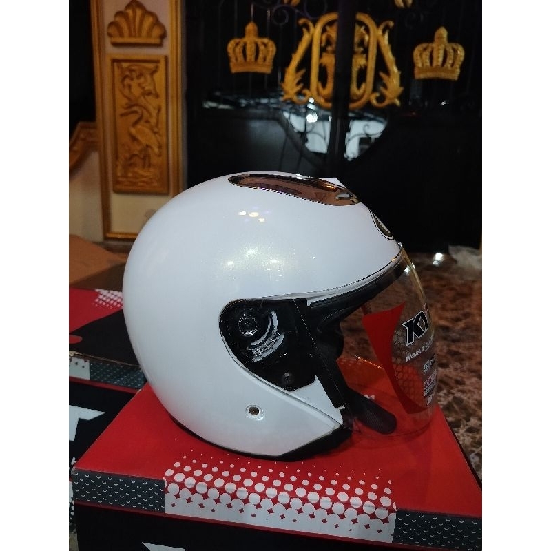 KYT JET SOLID WHITE ORIGINAL PRODUK SINGLE VISOR