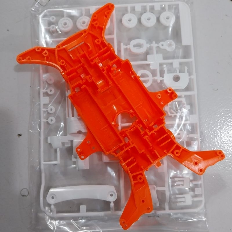 TAMIYA CHASSIS MA OREN + GEARBOX PUTIH LOOSKIT