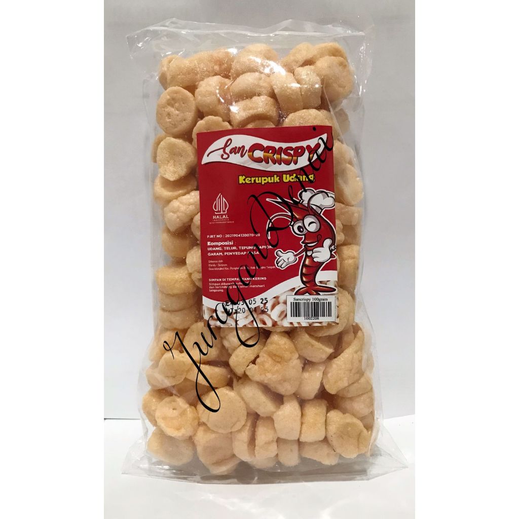 

San Crispy Kerupuk Udang Halal / Krupuk Udang koin - Sanjaya / Khas Bangka/ Oleh Oleh - 100gr