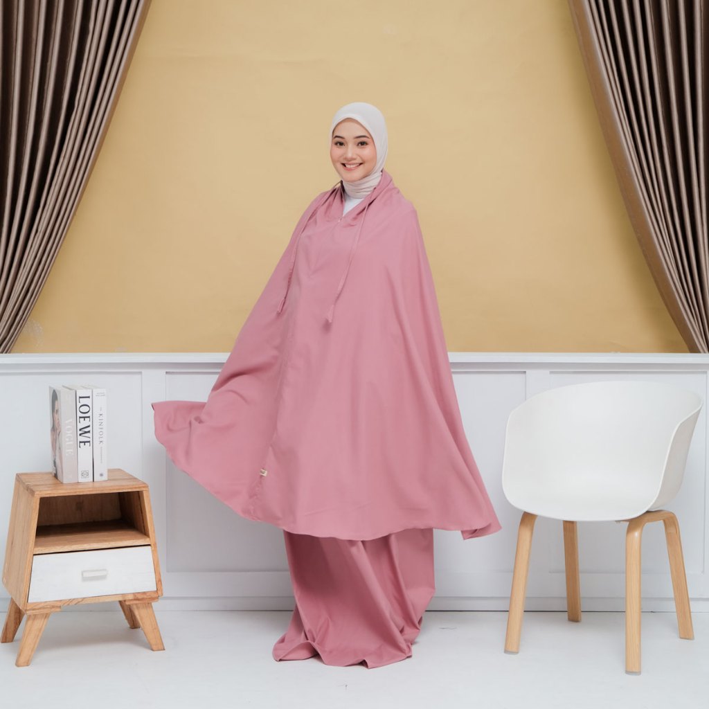 FAUZIAH - Mukena Travel Dewasa Resleting 2in1 Katun Mikro Polos Ayzara Series