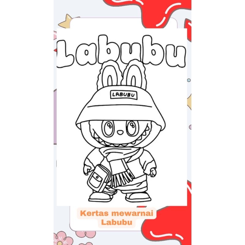 

kertas gambar mewarnai seri Labubu