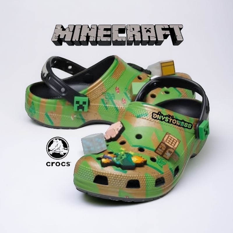 Sandal Crocs X Minecraft Clog/Sandal Crocs Minecraft dewasa