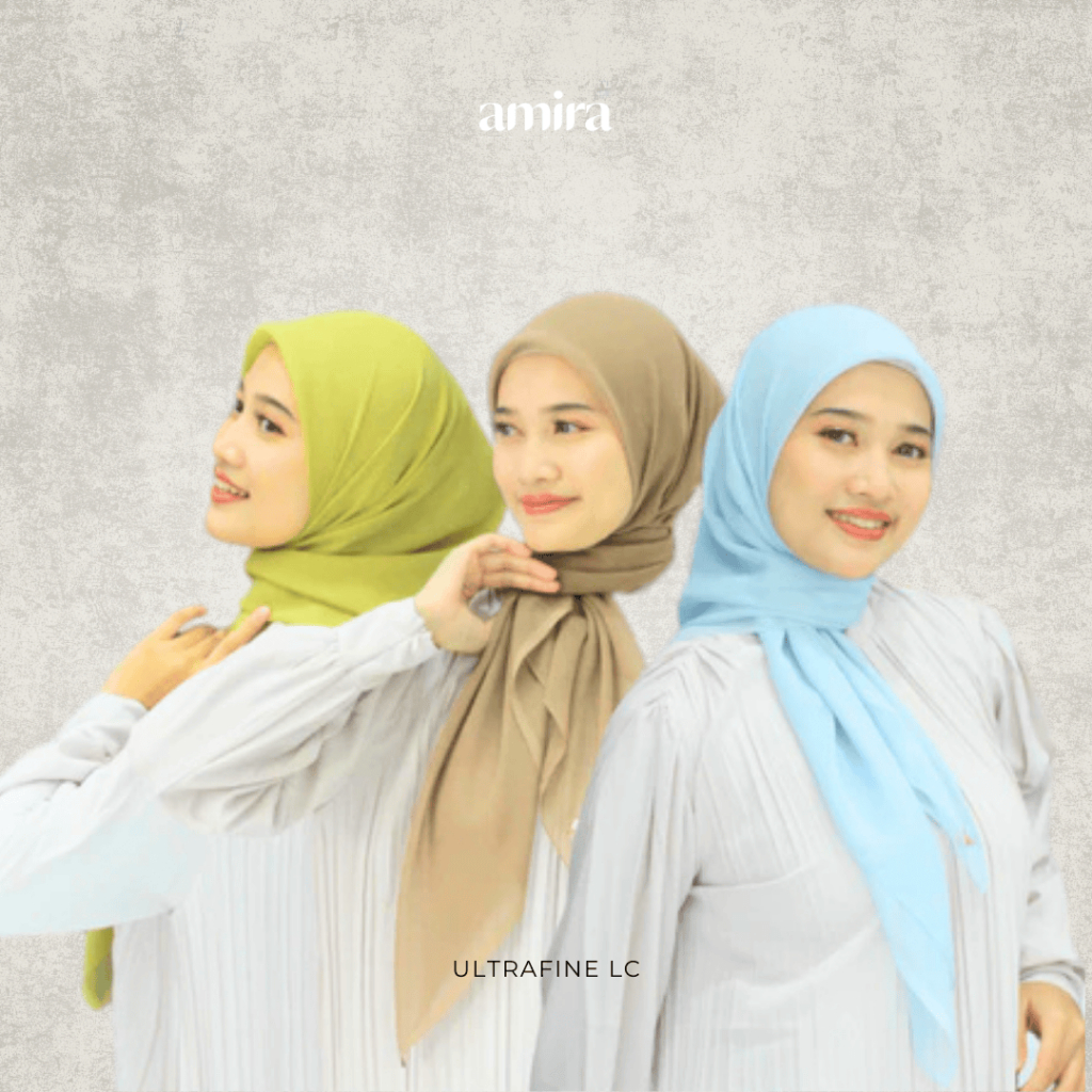 Amira - Ultrafine Lasercut Voal Square (Hijab Segiempat Voal Polos Lasercut Premium)