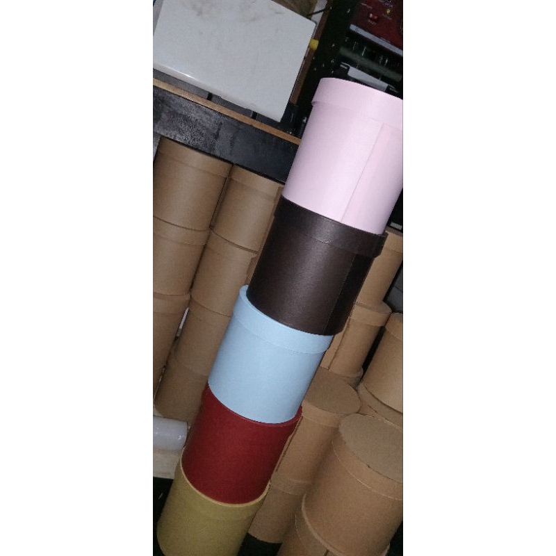 

round box, bloom box, box kado bulat polos d15 x t15