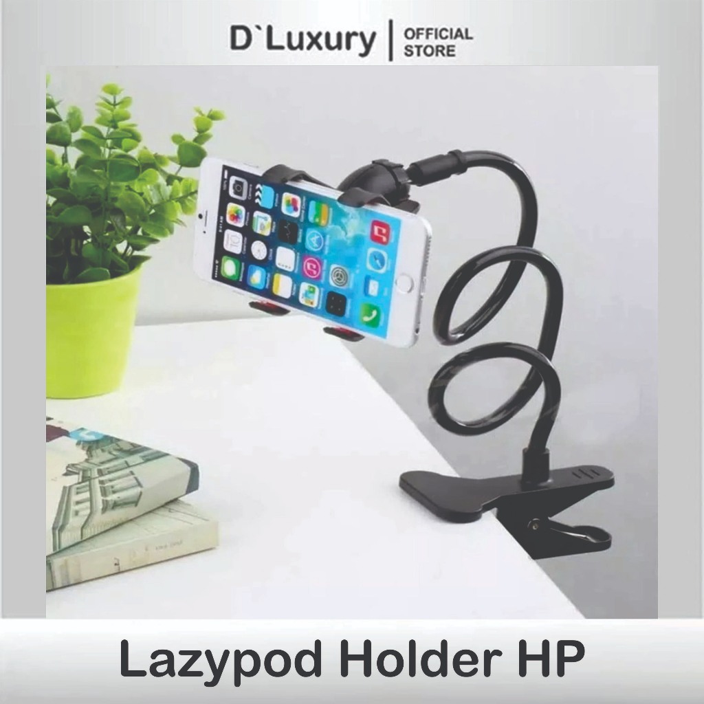Lazypod Jepit Holder HP / Holder Capit HP Leher Panjang Flexibel