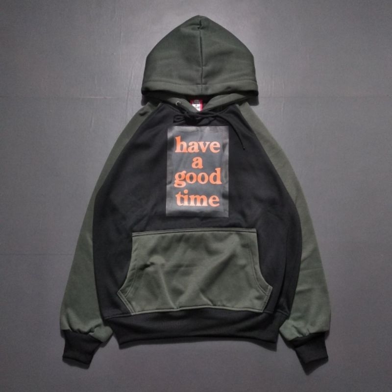 JAKET HOODIE HAVE A GOOD TIME KOMBINASI
