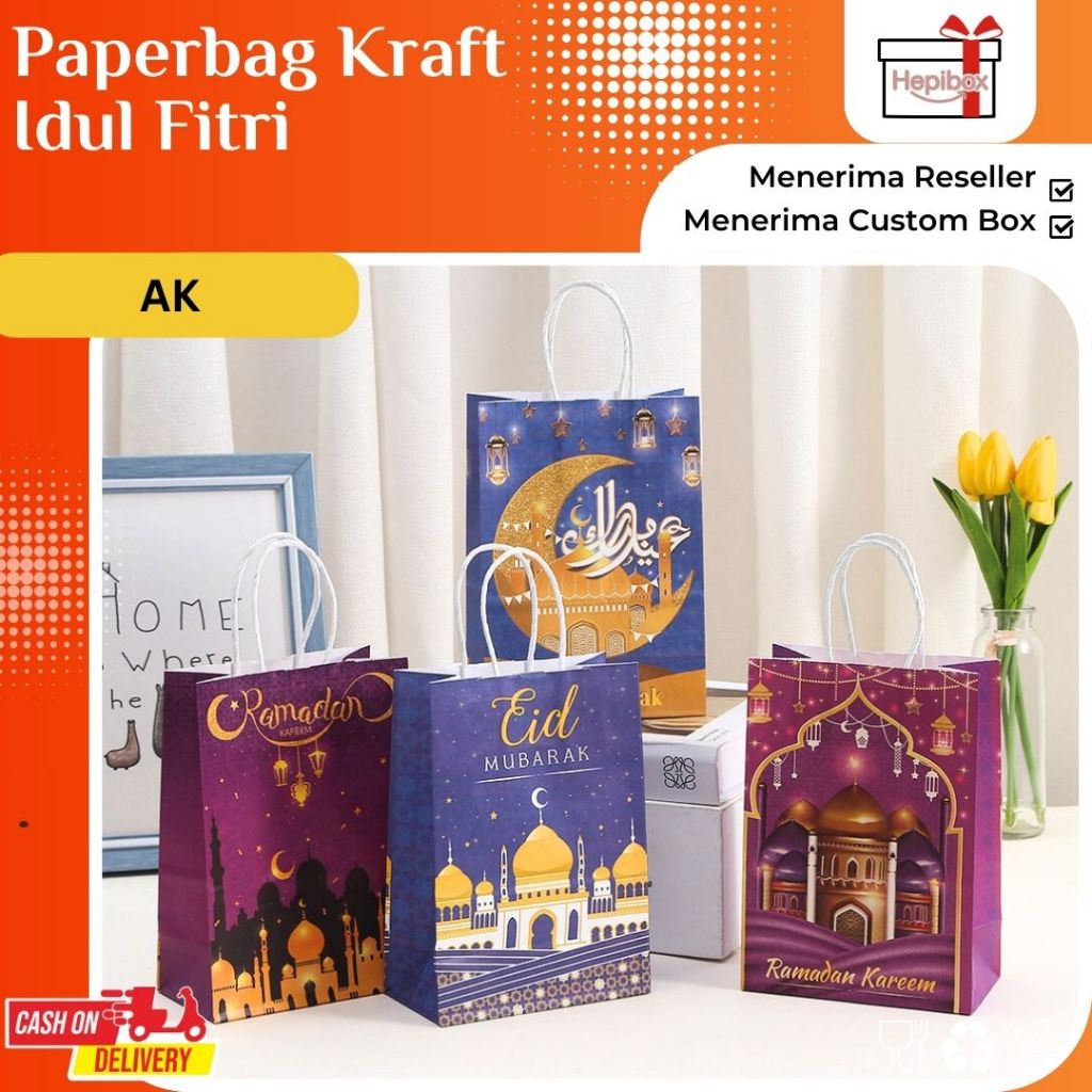 

Paper Bag Lebaran / Tas Kado Idul Fitri / Paper Bag Idul Fitri / Paper Bag Hampers Lebaran / Goodiebag Hampers Lebaran / AK02P-AK03P